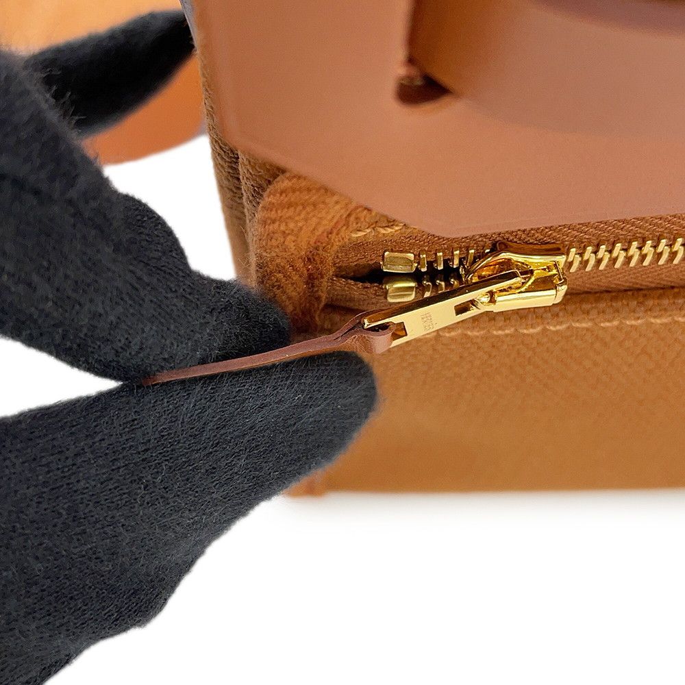 Hermes Shoulder Bag Herbag Zip Mini Fauve Gold Toile Ash Vache Hunter
