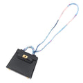 Hermes Bag Charm Kelly Twilly Black Gold Tadelakt Silk