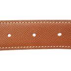 Hermes Horse Buckle Belt Courchevel Leather Vintage 72 Brown