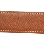 Hermes Horse Buckle Belt Courchevel Leather Vintage 72 Brown
