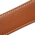 Hermes Horse Buckle Belt Courchevel Leather Vintage 72 Brown