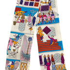 Hermes la Maison Des Carres Des Carre Silk Twill Scarf White