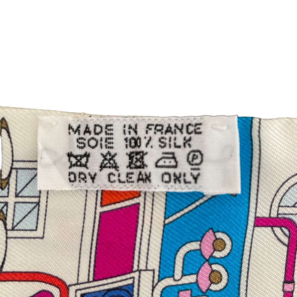 Hermes la Maison Des Carres Des Carre Silk Twill Scarf White