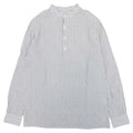 Hermes Striped Seersucker Shirt Pullover Cotton Linen Series Button 41 16 Brown