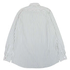 Hermes Striped Seersucker Shirt Top Long Sleeve Series Button 43 17 White Khaki — view 2