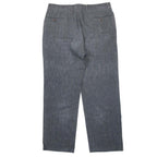 Hermes Striped Linen Wide Pants Straight 10 46 Gray — view 2