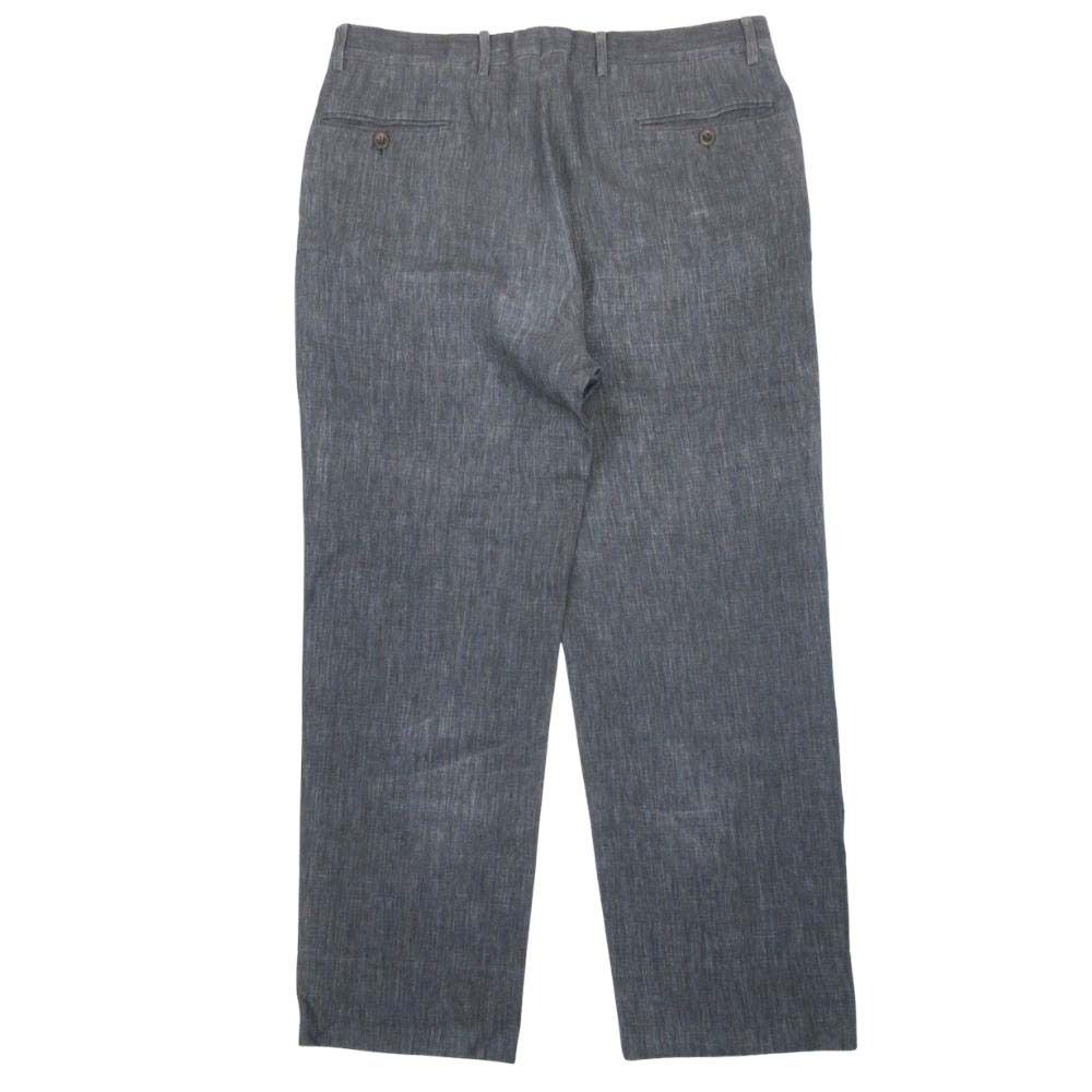 Hermes Striped Linen Wide Pants Straight 10 46 Gray — view 2
