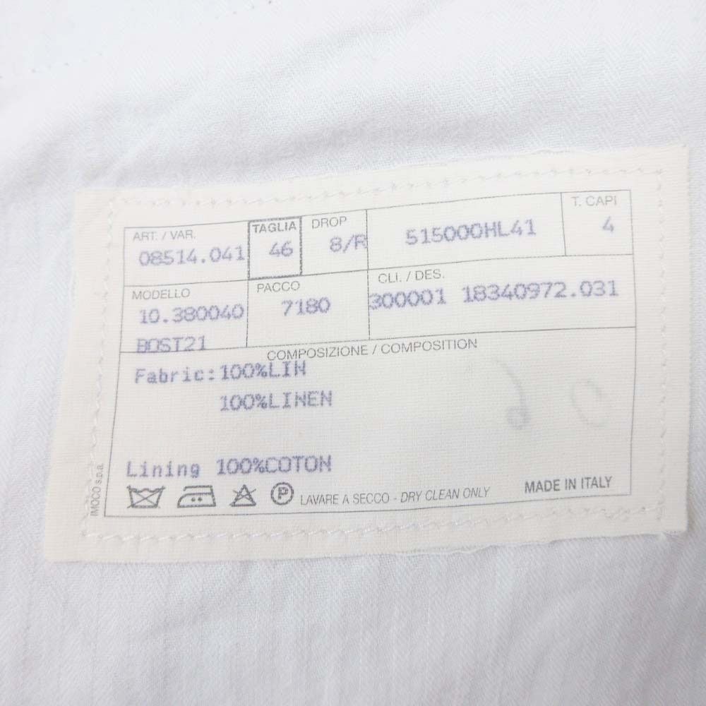 Hermes Striped Linen Wide Pants Straight 10 46 Gray — view 8