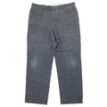 Hermes Striped Linen Wide Pants Straight 10 46 Gray