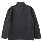 Hermes Yak Wool Knit Sweater Top Half Zip Lambskin Switch M Charcoal Gray — view 2
