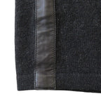 Hermes Yak Wool Knit Sweater Top Half Zip Lambskin Switch M Charcoal Gray — view 6