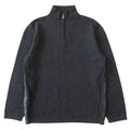 Hermes Yak Wool Knit Sweater Top Half Zip Lambskin Switch M Charcoal Gray