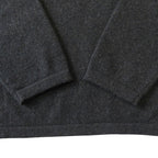 Hermes Yak Wool Knit Sweater Top Half Zip Lambskin Switch M Charcoal Gray — view 5