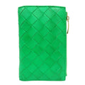 Bottega Veneta Lambskin Leather Intrecciato Wallet Bifold Paraquito Green