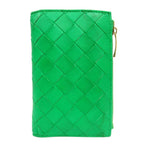 Bottega Veneta Lambskin Leather Intrecciato Wallet Bifold Paraquito Green