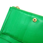 Bottega Veneta Lambskin Leather Intrecciato Wallet Bifold Paraquito Green