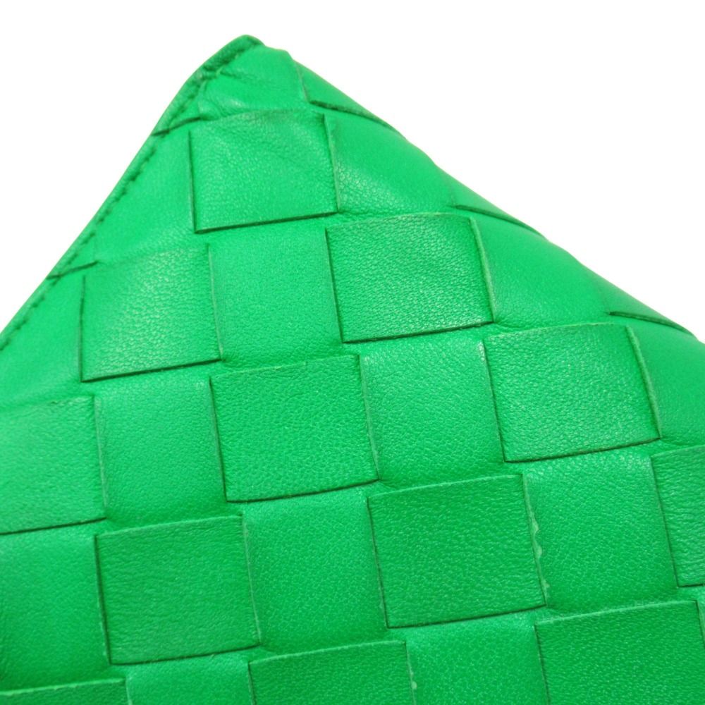 Bottega Veneta Lambskin Leather Intrecciato Wallet Bifold Paraquito Green