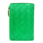 Bottega Veneta Lambskin Leather Intrecciato Wallet Bifold Paraquito Green