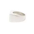 Gucci Polished Onyx Signet Square Ring Silver Black