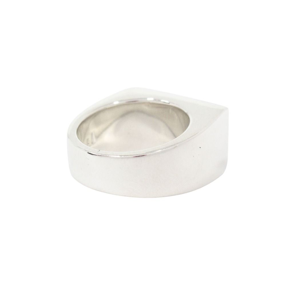 Gucci Polished Onyx Signet Square Ring Silver Black
