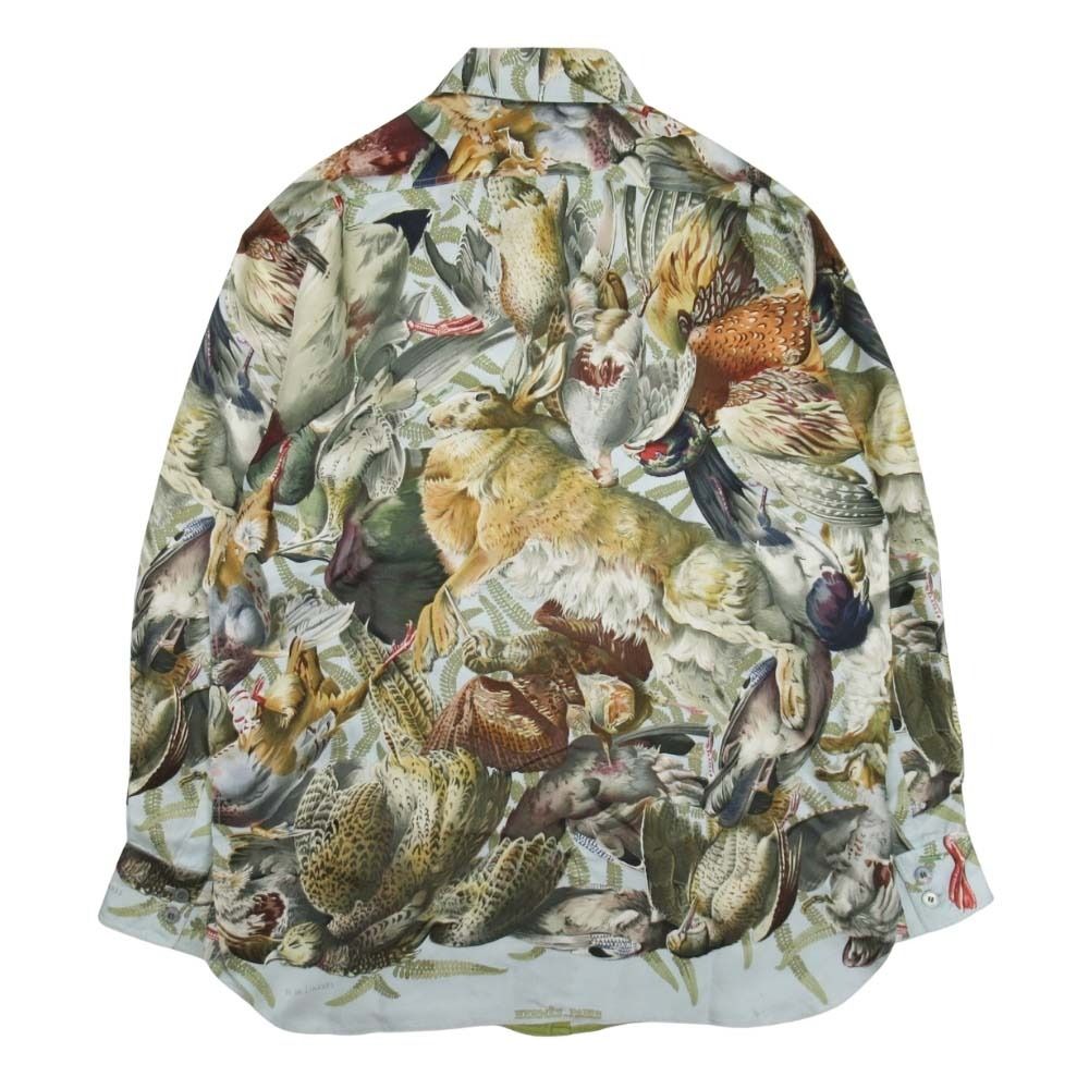 Hermes Vintage de Linares Game Silk Twill Shirt Long Sleeve Blouse Top 40 — view 2