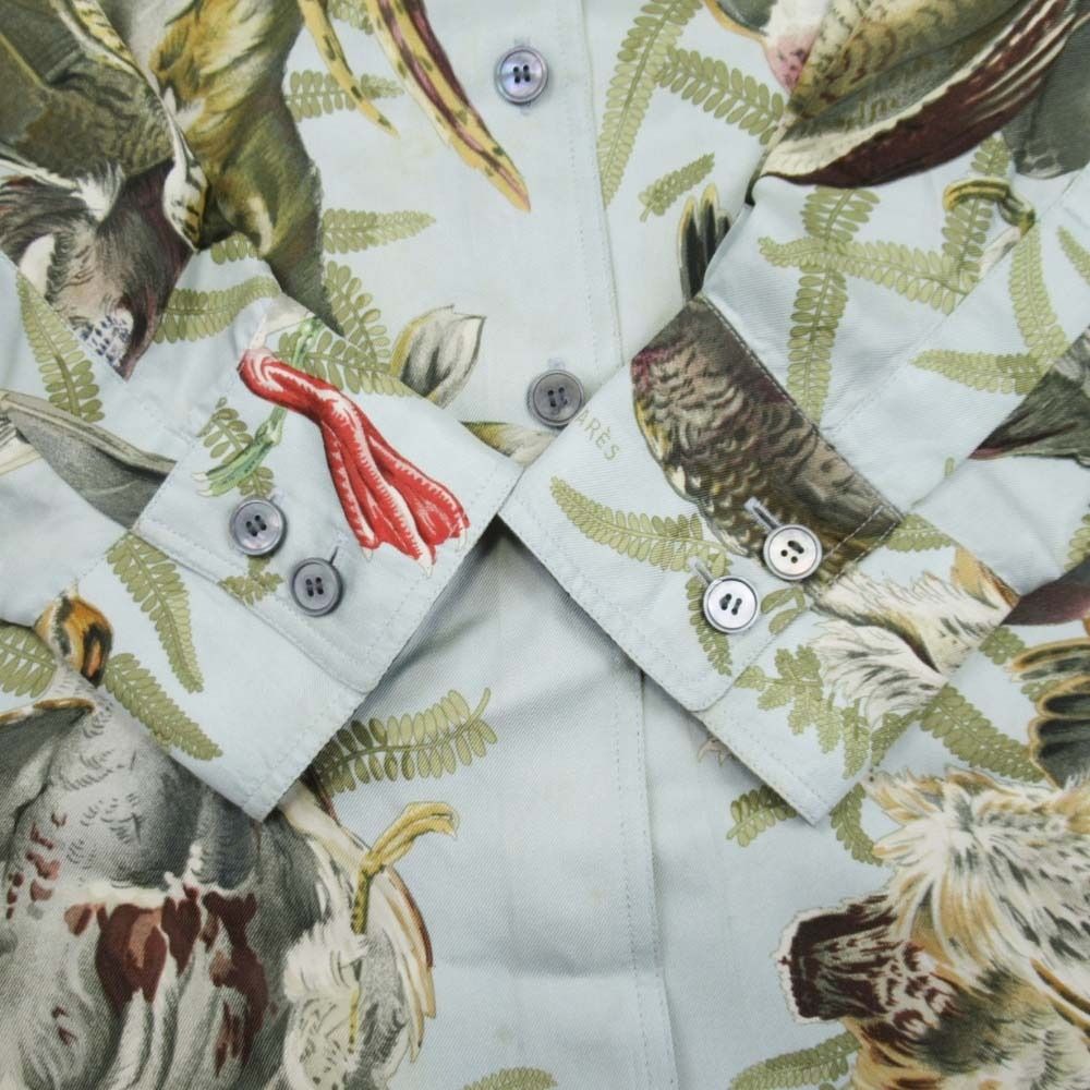 Hermes Vintage de Linares Game Silk Twill Shirt Long Sleeve Blouse Top 40 — view 5