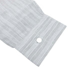 Hermes Striped Linen Shirt Top Long Sleeve Series Button 43 17 Light Gray — view 4