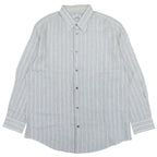 Hermes Striped Linen Shirt Top Long Sleeve Series Button 43 17 Light Gray