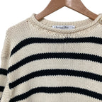 Dior Cotton Cashmere Border Knit Sweater 36 Beige — view 3