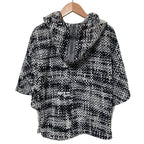 Chanel Pile CC Logo Poncho Coat 34 36 Black Gray — view 2