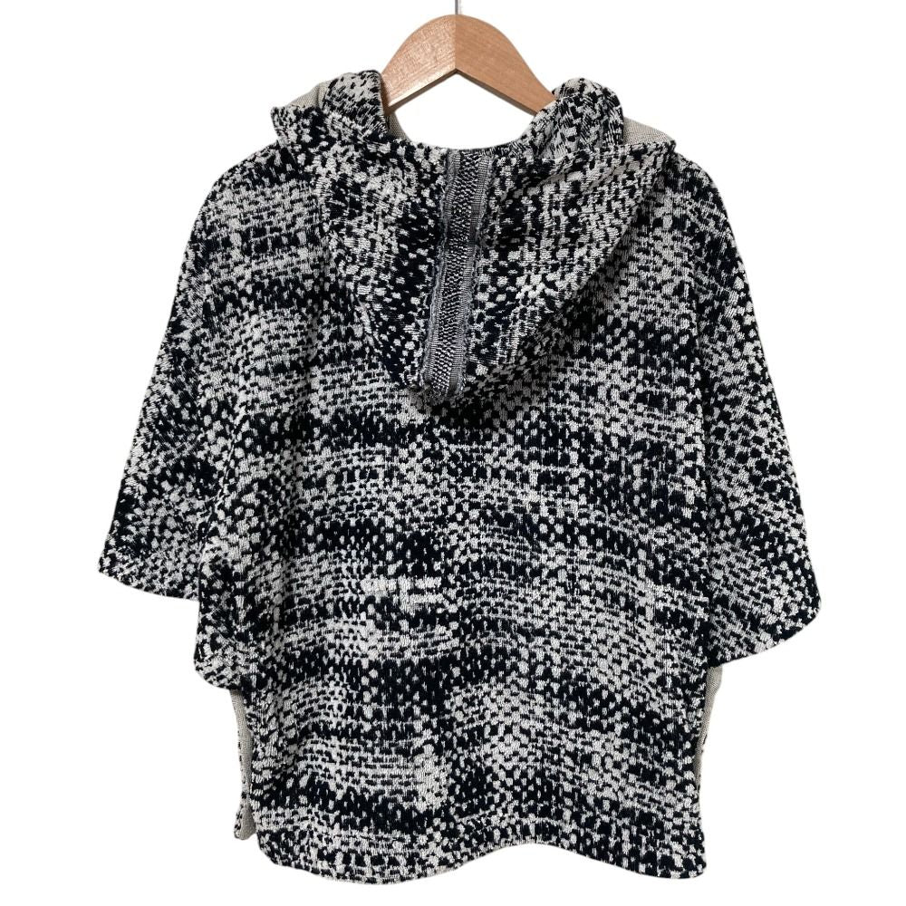 Chanel Pile CC Logo Poncho Coat 34 36 Black Gray — view 2