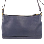 Prada Vitello Daino Leather Shoulder Bag Striped Strap Included Navy