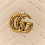 Gucci GG Marmont Leather Mini Bucket Chain Shoulder Bag Ivory