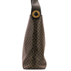 Celine Vintage Macadam Pattern Shoulder Bag Brown Black