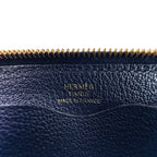 Hermes Chaine D'ancre Zip Azap Compact Wallet Blue Nuit