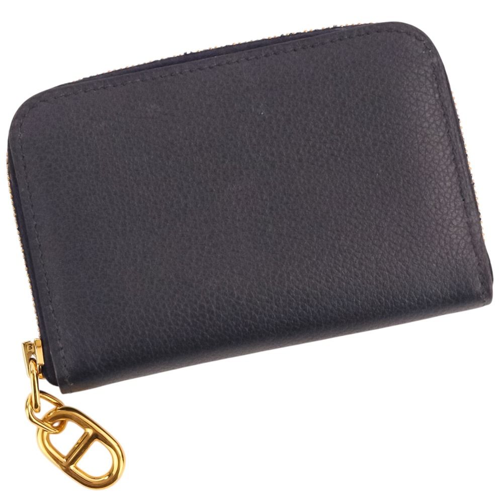 Hermes Chaine D'ancre Zip Azap Compact Wallet Blue Nuit
