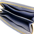 Hermes Chaine D'ancre Zip Azap Compact Wallet Blue Nuit