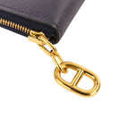 Hermes Chaine D'ancre Zip Azap Compact Wallet Blue Nuit