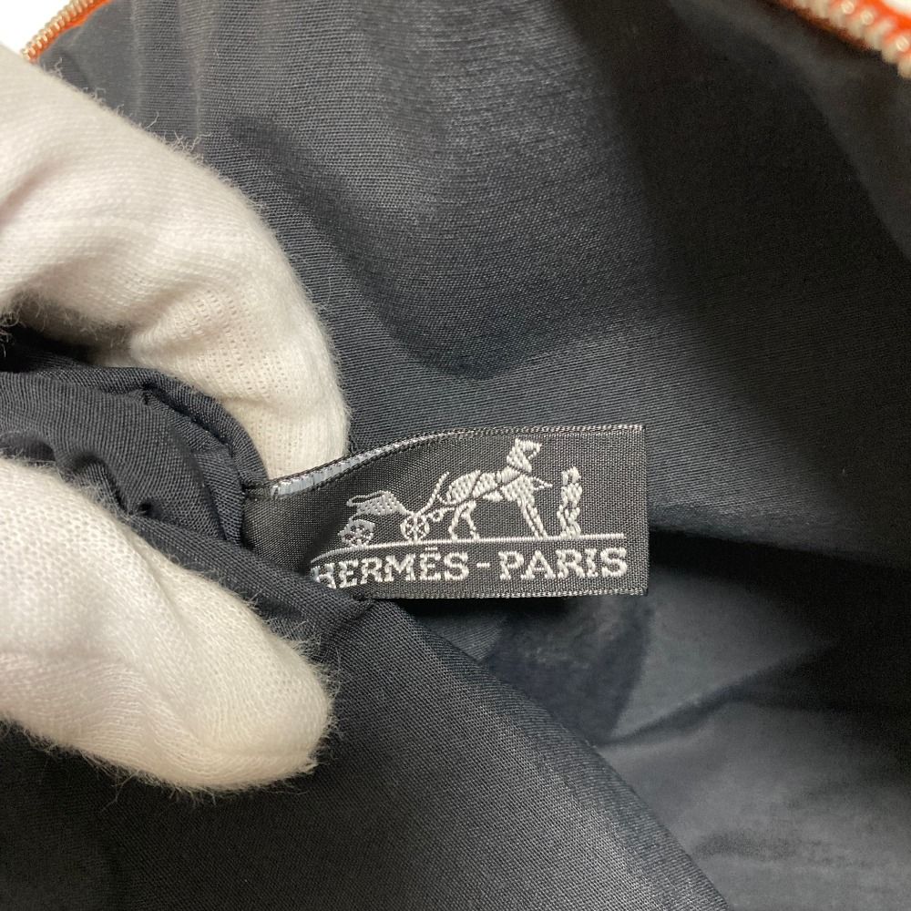 Hermes Canvas Bolide Pouch 31 Orange