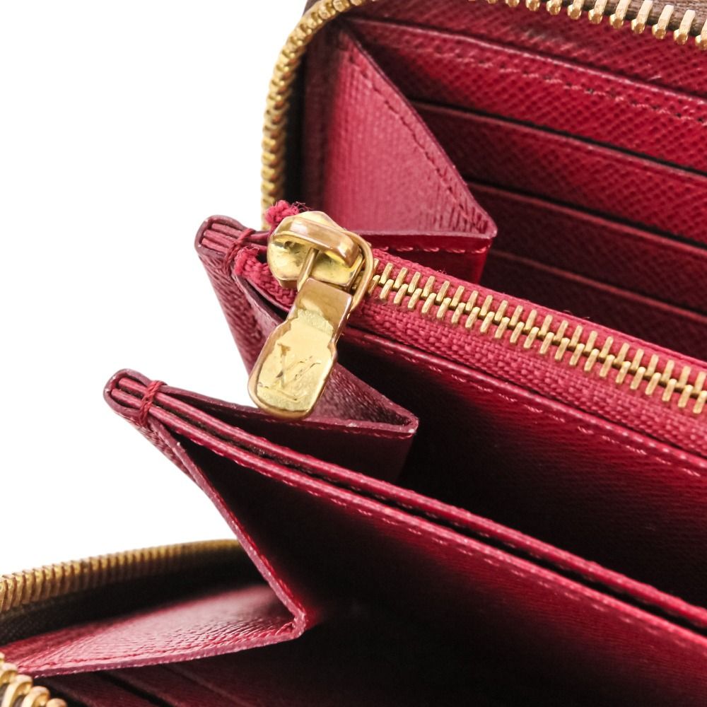 Louis Vuitton Monogram Zippy Wallet Fuchsia Pink Brown