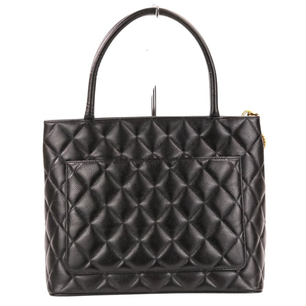 Chanel Caviar Leather Quilted CC Logo Reissue Tote Bag Black