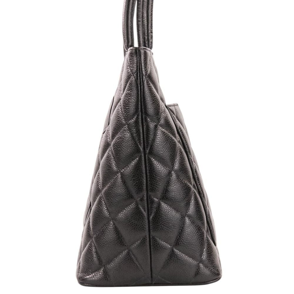 Chanel Caviar Leather Quilted CC Logo Reissue Tote Bag Black