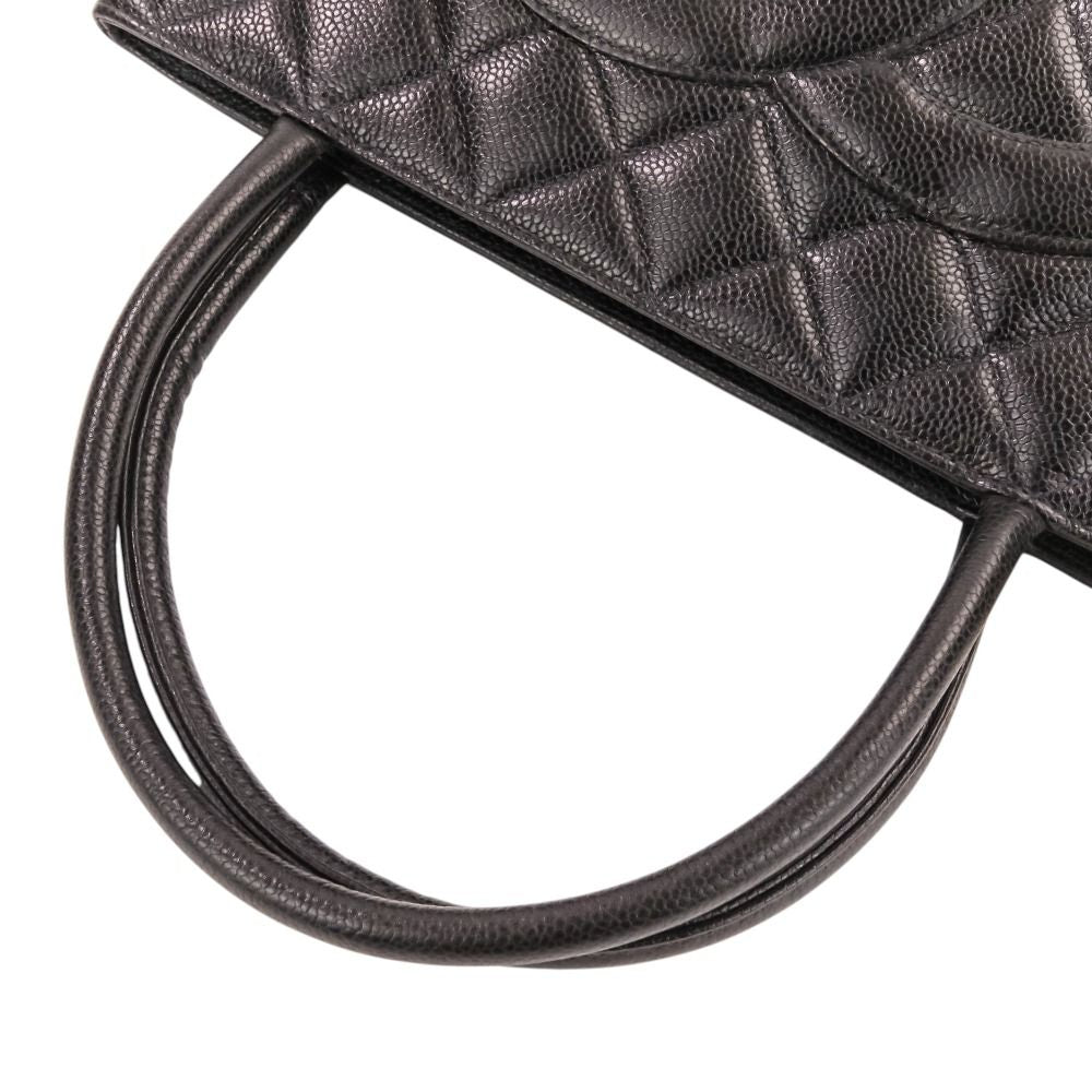 Chanel Caviar Leather Quilted CC Logo Reissue Tote Bag Black
