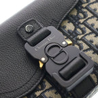 Dior Oblique Jacquard Grained Calfskin Messenger Bag Mini Gray