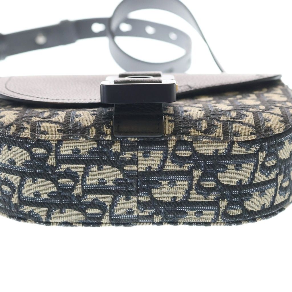 Dior Oblique Jacquard Grained Calfskin Messenger Bag Mini Gray