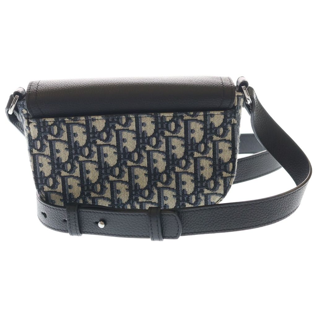 Dior Oblique Jacquard Grained Calfskin Messenger Bag Mini Gray