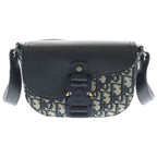 Dior Oblique Jacquard Grained Calfskin Messenger Bag Mini Gray