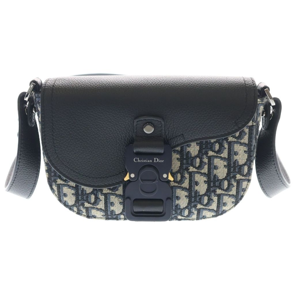 Dior Oblique Jacquard Grained Calfskin Messenger Bag Mini Gray