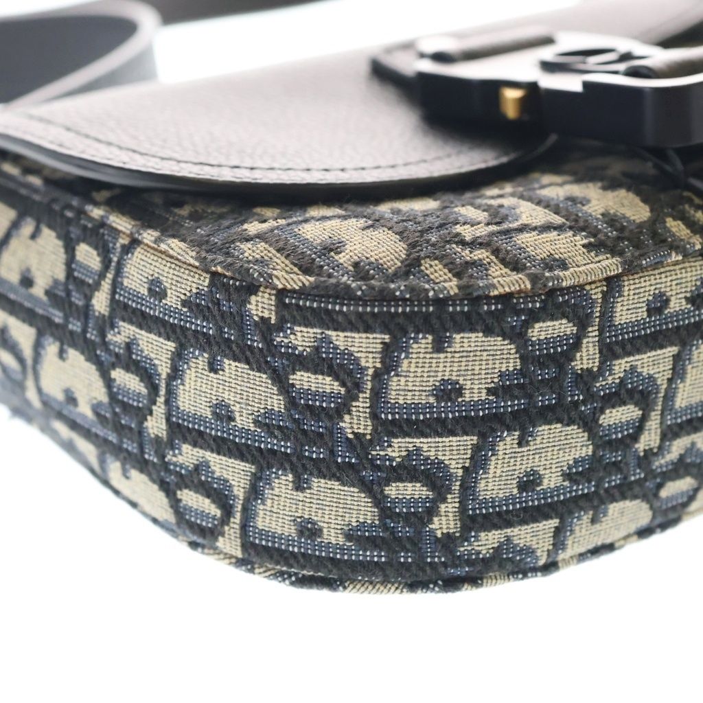 Dior Oblique Jacquard Grained Calfskin Messenger Bag Mini Gray