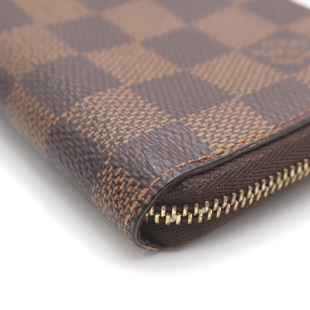 Louis Vuitton Damier Zippy Coin Purse Leather Brown